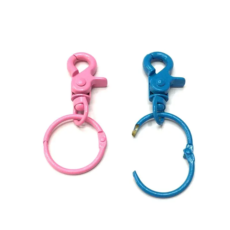 2Pcs-Colorful-Metal-Key-Openable-Unisex-Keyring-Keychain-Keyfob-Loose-leaf-DIY-Accessories-Dog-buckle (3)