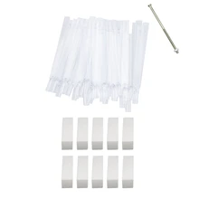 50 цветов, прозрачные накладные ногти для маникюра, палочки для маникюра, палочки для маникюра, практичный салон, 10 x белых акриловых насадок для маникюра, буферная полировка Sa