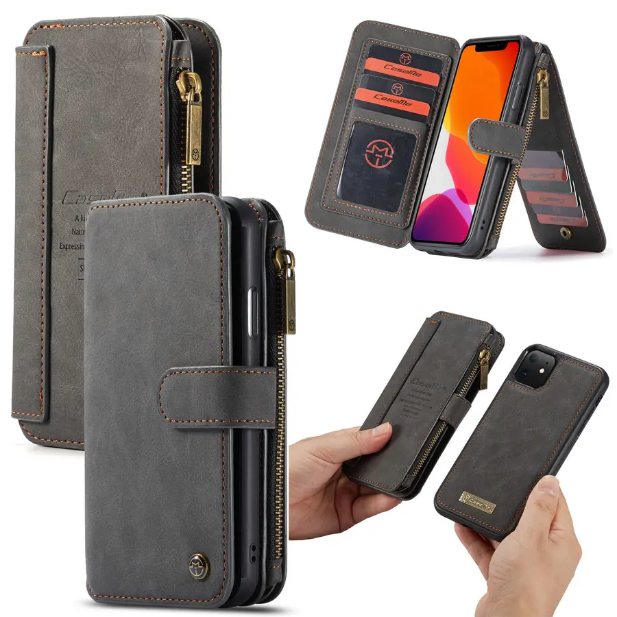 

CaseMe Detachable Flip Leather Cases For iPhone 11 Pro Max 2019 New Business Wallet Phone Cover For iPhone 11/ 11Pro / 11Pro Max