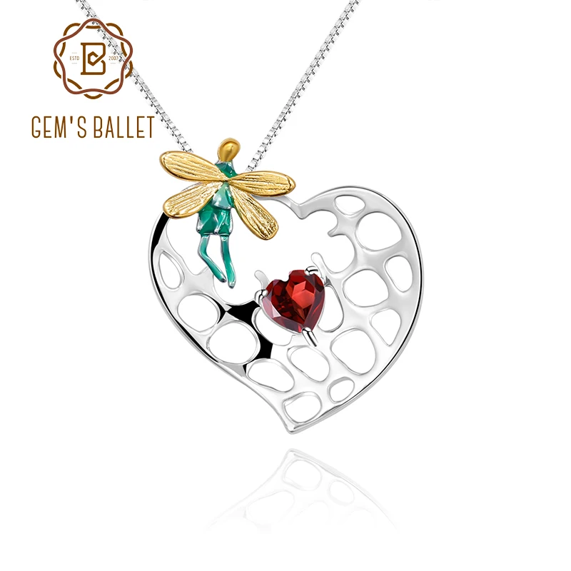Женский кулон в виде сердца GEM'S BALLET ожерелье с эмалью и сердечком натуральный