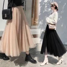 Vieruodis Весна Женская длинная юбка мода размера плюс плиссированная юбка Elascity Повседневная миди-юбка с высокой талией Вечерние