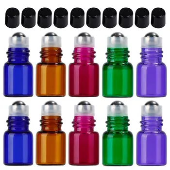 

3ml Refillable Essential Oil Bottle Roller Ball 10PCs With Black Cap Refillable Bottles Skin Care Tool Dropshipping