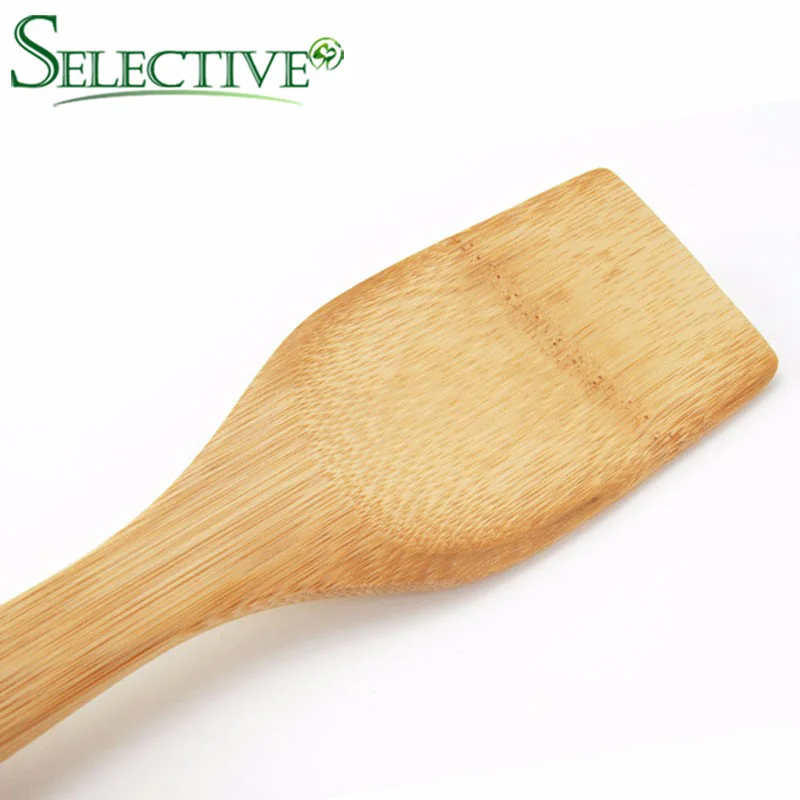 1 шт. натуральное здоровье бамбуковая лопатка ложка посуда кухонная шлицевая