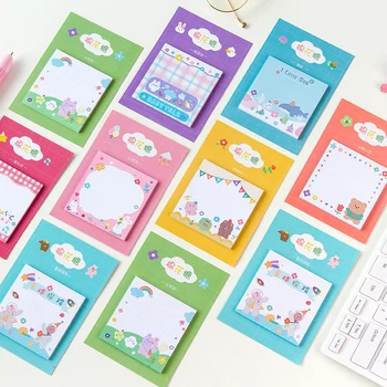 

28 pcs/Lot Cartoon party sticky note Cute bear rabbit shark adhesive memo pad Diary planner stickers Office School A6858