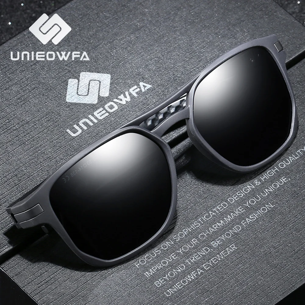 UNIEOWFA, поляризационные солнцезащитные очки по рецепту, мужские Оптические очки для близорукости, солнцезащитные очки для мужчин, UV400, квадратные, для вождения, Полароид, мужские очки