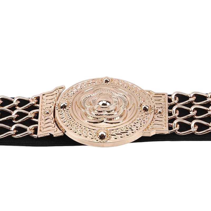 pearl belt Women Flower Gold Belts Fashion Ladies Floral Elastic Metal Women Waist Belt For Dress Female Golden Chain Belt cowgirl belts