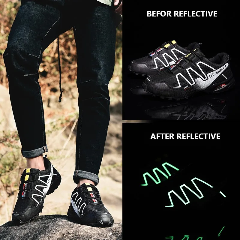 

Big 48 Fashion Sneakers Outdoor Trekking Reflective Luminous Shoes Light Mens Hiking Shoes High Quality Mountain Climbing Shoes