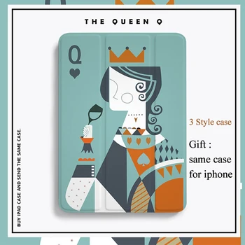 

THE Queen Q Smart Cover For iPad Pro 9.7 6th 7th 11 air 10.5 12.9 10.2 Mini4 5 2019 Tablet Case with or no pencil holder