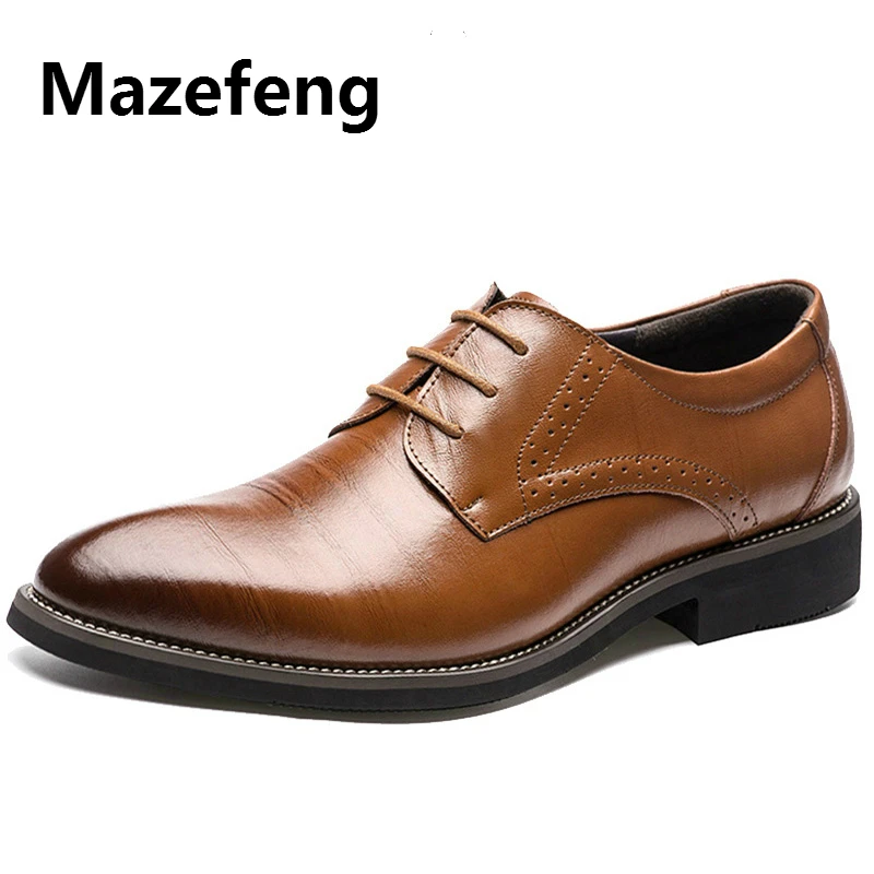 Мужские ботинки Броги из натуральной кожи высокого качества туфли оксфорды на