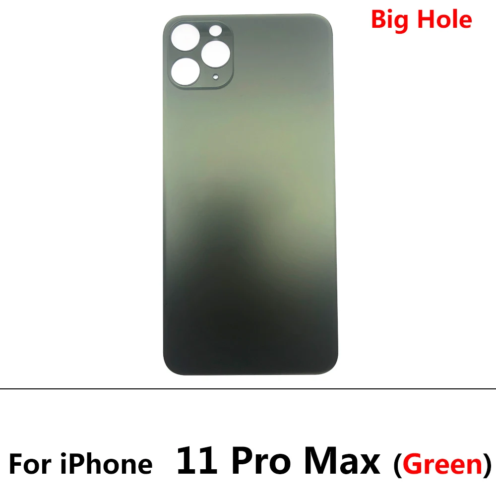 Para iPhone 11 Pro Max 11 Cubierta de Batería Puerta Trasera Trasera de Vidrio de Repuesto Gran Agujero