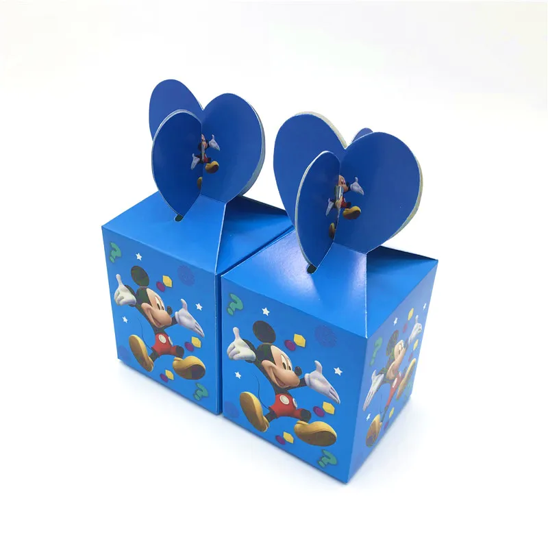 6 шт. Дисней Микки Маус тематический дизайн Конфеты Подарочная коробка дети день рождения украшение одноразовая семейная коробочка для конфет на вечеринку поставки