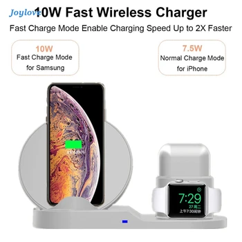 

JOYLOVE 3 In 1 10W Fast Wireless Charger Dock Station Fast Charging For iPhone XR XS Max 8 For Apple Watch 2 3 4 Storage Rack