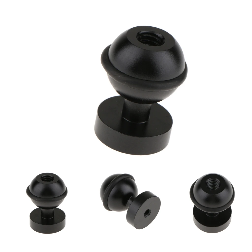 4 Pieces Arm 360 Degree Swivel Ball Head Mount for Hotshoe Underwater Bracket Black - Made of CNC Aluminum Alloy