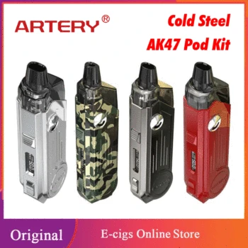 

Original Artery Cold Steel AK47 Pod Kit 50W with 1500mAh Built-in Battery With XP/HP/NP Versions Electronic Cigarette Vaporizer