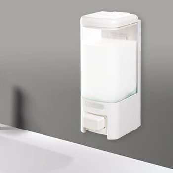 

500ml Bathroom Soap Dispenser Wall Mounted Shampoo Container Hand Press Clear Liquid Lotion Single Slot Home