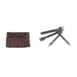 Ensemble de couteaux à découper en acier au tungstène et ciseaux de laçage diamant, outils à main, bricolage, Kits d'artisanat en cuir 