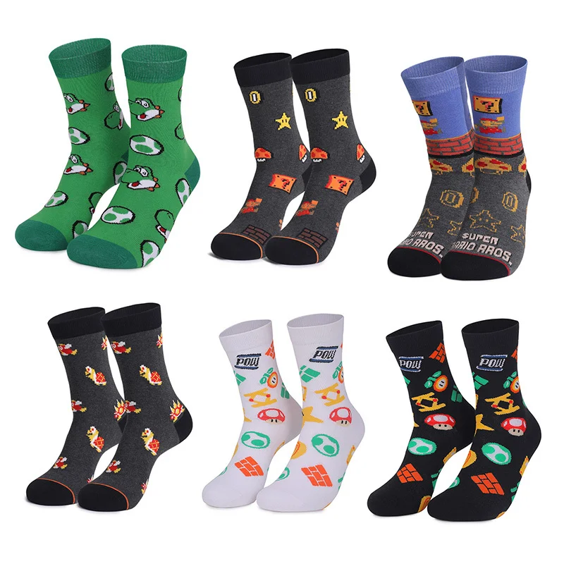 25 models lot Super Mario bros socks Cartoon Kids Odyssey Yoshi anime Sock Toys Boys Cosplay Children Christmas Gifts tube | Детская
