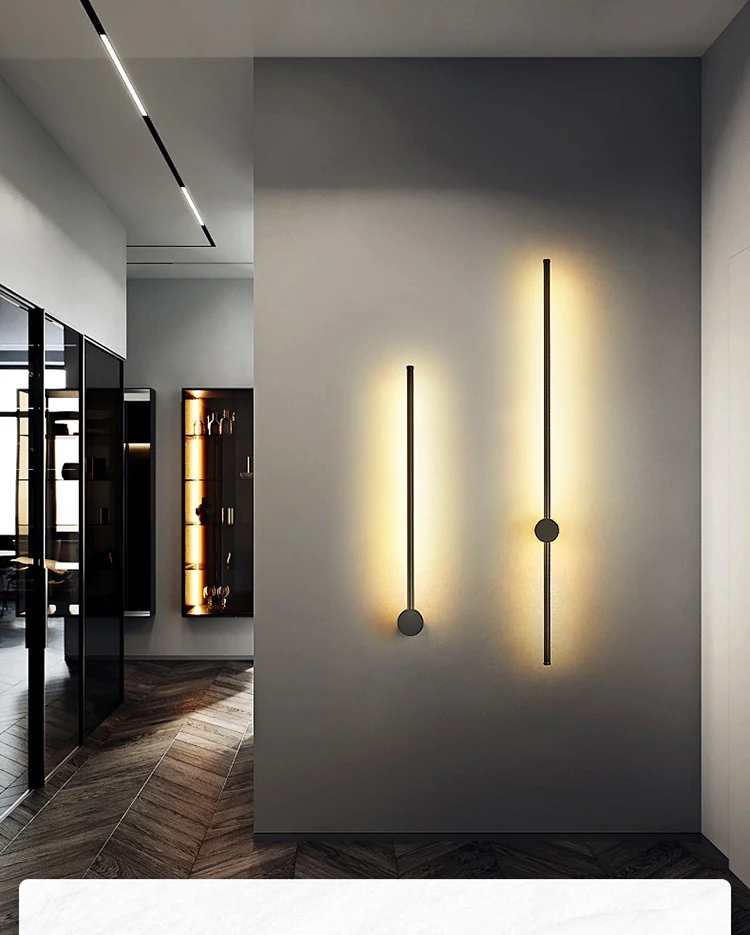 Скандинавский минималистичный индивидуальный длинный настенный светильник пост-современный фон для спальни для учебы гостиной светодиодный светильник для внутреннего освещения