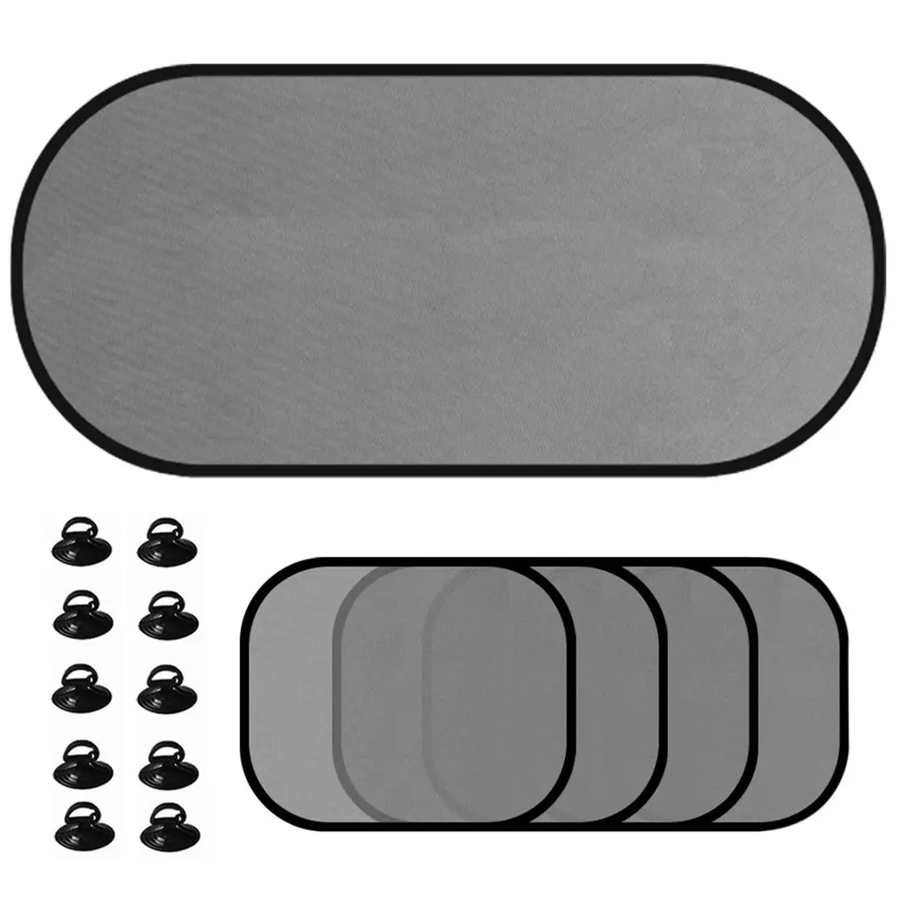5pcs Car Window Sunshade Mesh Auto Sun Visor Curtain With Suction Cup Front Rear Side Styling Covers |