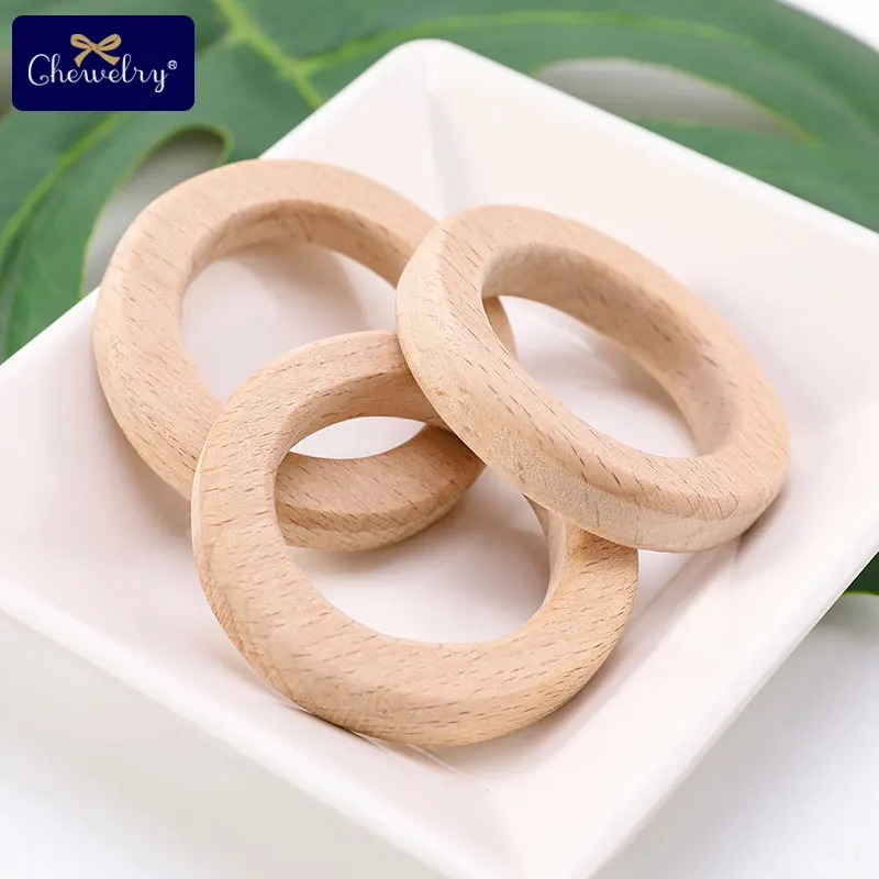 20PC 30mm Maple Wooden Teether Ring Baby Teether Wooden Rings DIY Crafts Accessories Baby Unfinish Wood Chewable Teething Toys