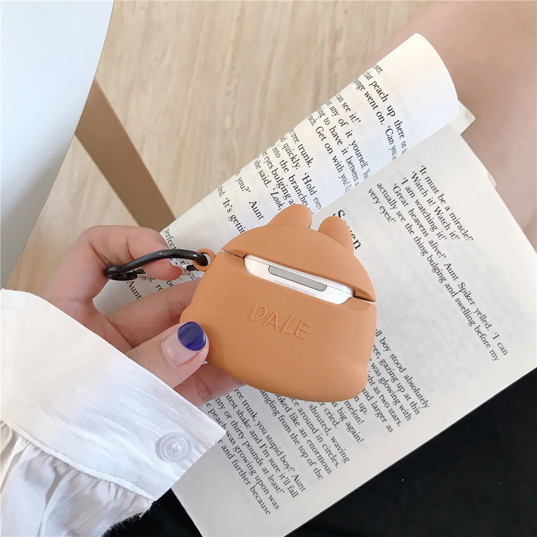 3D мультфильм chipmunk чип и Дейл силиконовый мягкий чехол для Apple Airpods 1/2 чехол беспроводной Bluetooth защитный чехол для наушников