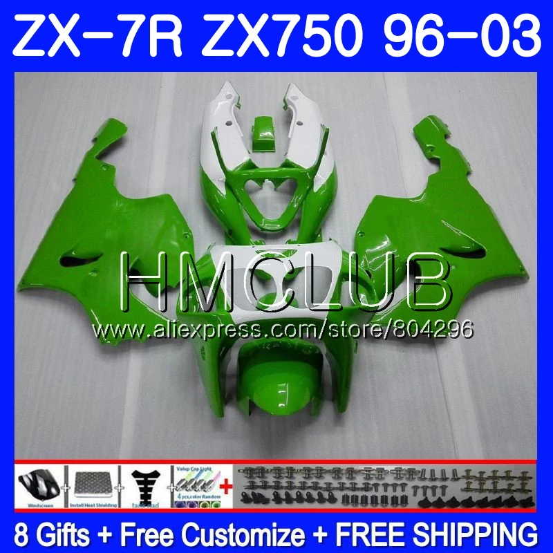 Средства ухода за кожей для KAWASAKI NINJA Зеленый Глянец ZX750 ZX 7R 1997 1998 2003 11JK. 16 ZX 7 R 750 CC ZX-7R ZX7R 96 97 98 99 00 01 02 03 обтекатель