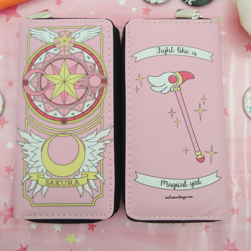 Аниме карты Captor Cardcaptor Sakura Косплей Мультфильм искусственная кожа Длинный кошелек