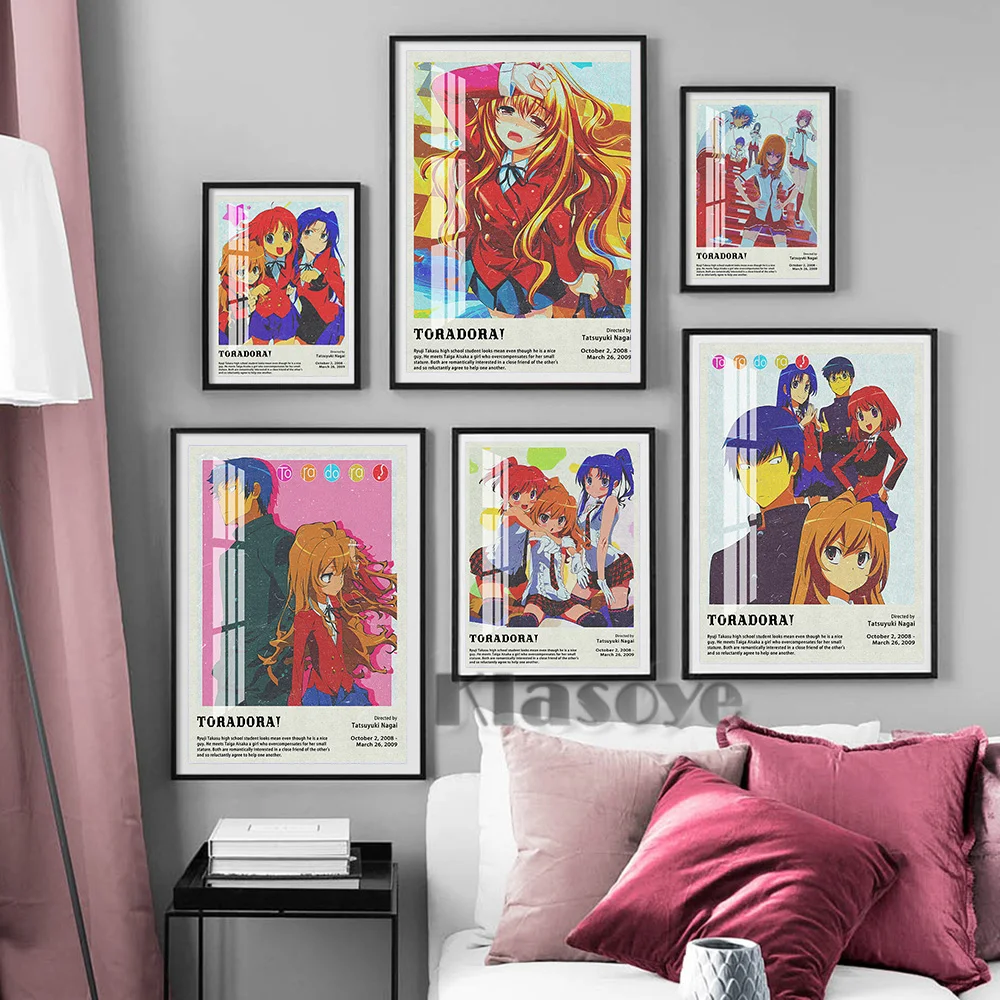 

Toradora Hot Cartoon Manga Print Art Poster Japan Anime Wall Hanging Canvas Painting Kids Room Home Room Otaku Collection Gift