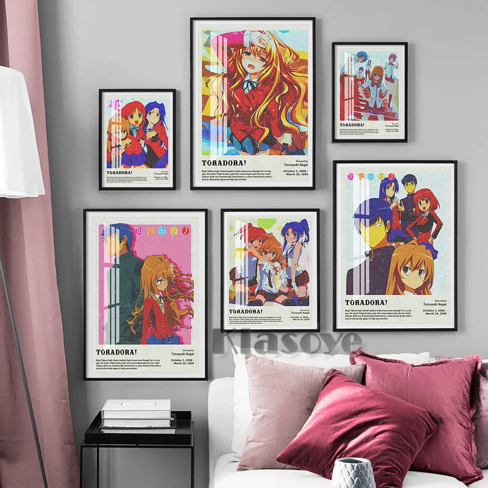 Toradora Anime Scroll Poster Art Prints for Home Wall Decoration Japanese  Anime Wall Print for Living Room Home Decor Boy Gift