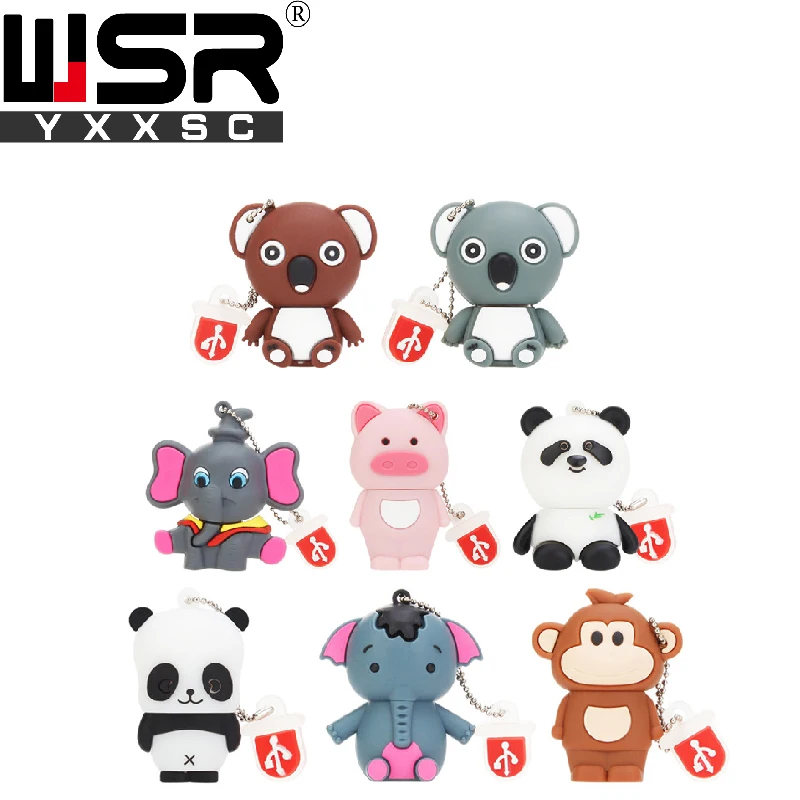 Cute cartoon usb2.0 pen drive 32gb real capacity 128gb usb memory stick 64gb high speed memory stick 16gb 8gb free shipping gift