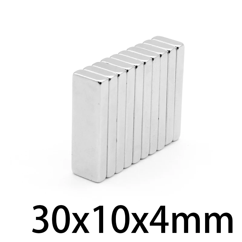 2/5/10/20/30/50PCS 30x10x4 Block Search Magnet N35 Permanent Magnet Sheet 30x10x4mm Quadrate Rare Earth Neodymium Magnet 30*10*4