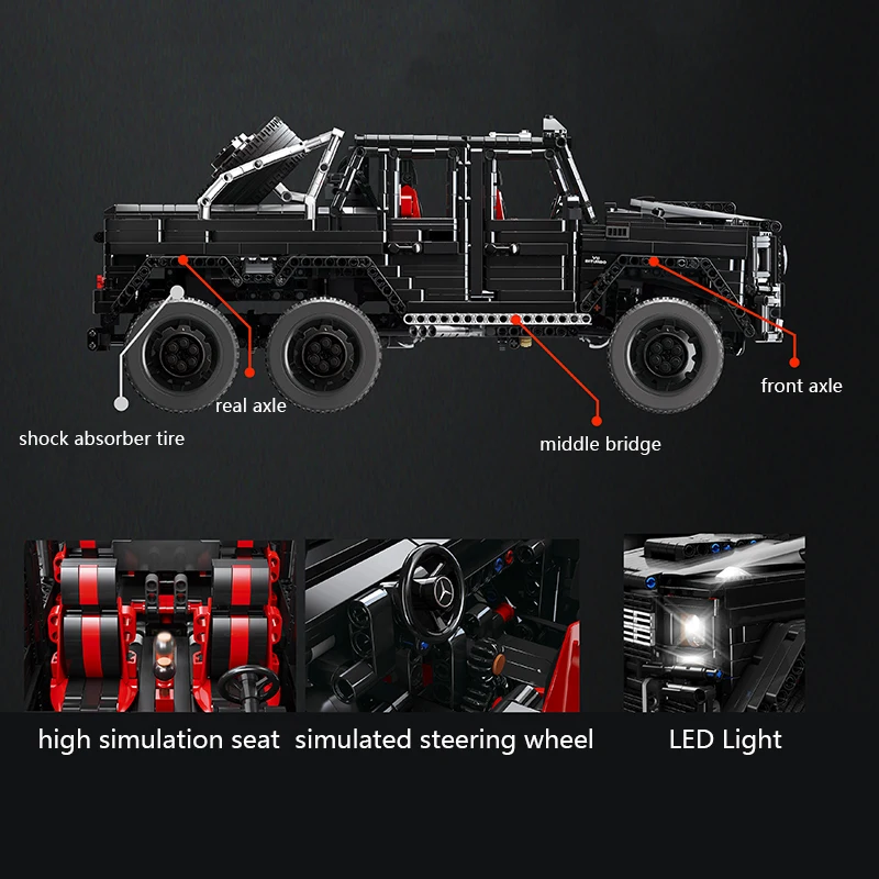 1:8 Benz внедорожный 6x6 LAND CRUISER RC автомобиль 3300 шт. Technic создатель города строительные блоки кирпичи игрушки подарки для детей