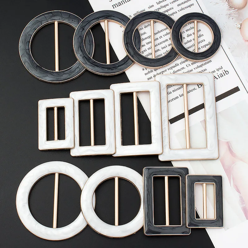 

O Ring Metal Buckle Silk Scarf Buckle DIY Leather Bag Strap Belt Webbing Rectangle Adjust Tri-glide Pin Buckle Slider Accessory