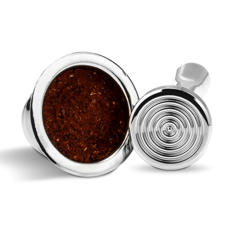 2 использования русскоязычная заправка кофе капсулы для Nespresso фильтр Pod кофе машина с одноразовыми фольгами уплотнения и нержавеющая сталь губ