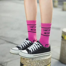 10 пар Новых уличных Хлопковых Носков для спорта и отдыха с надписями, женские носки без пятки, модные женские Носки ярких цветов