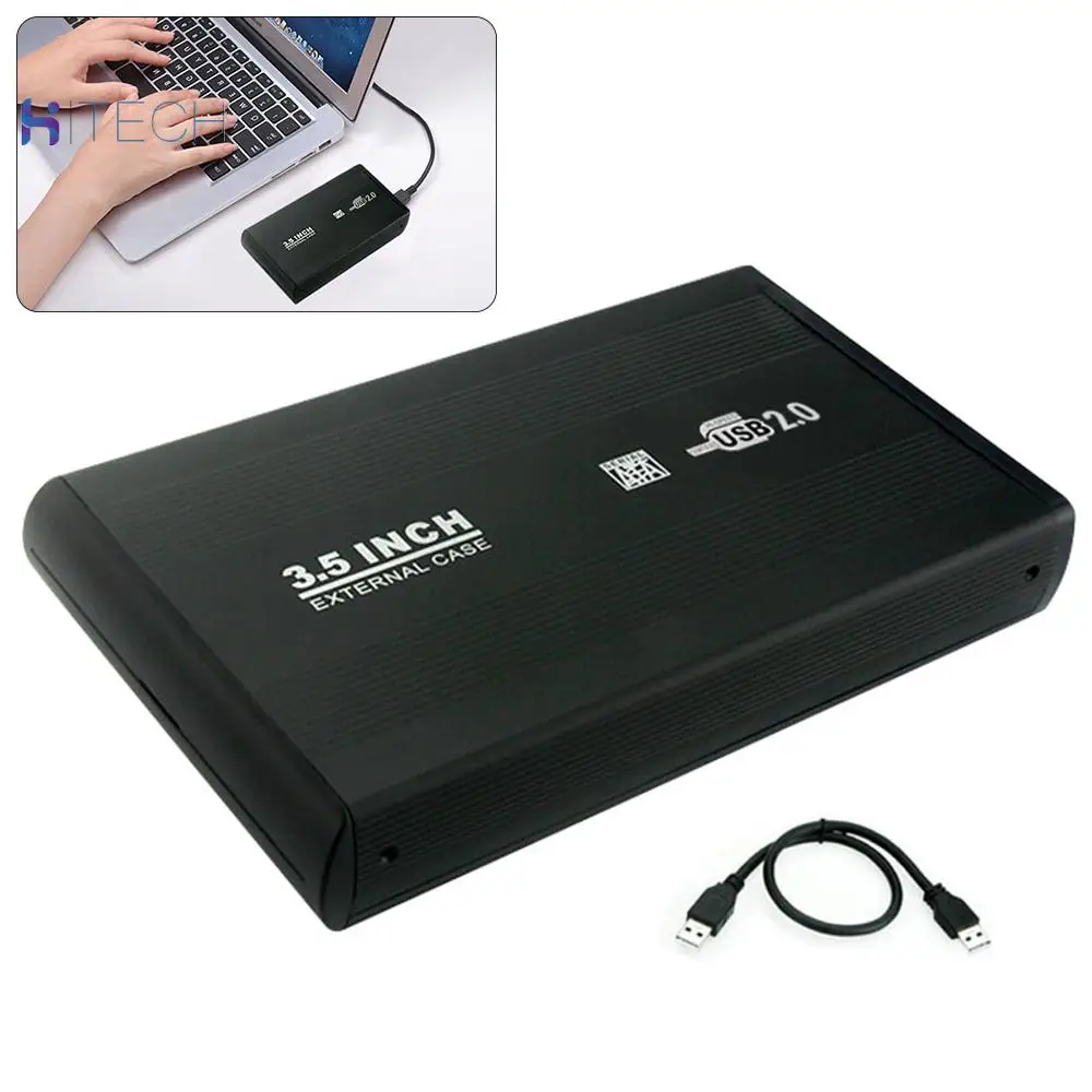 

3.5 inch SATA aluminum external hard disk box box computer 3.5 inch SATA to USB2.0 mobile hard disk box (black)