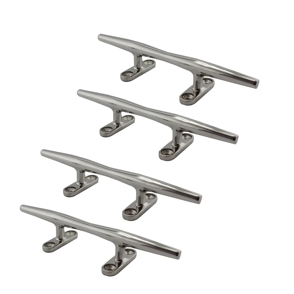 

4PCS Heavy Duty 4 inch 6 inch 8 inch 10 inch 12 inch Stainless Steel Ship Mooring Marine Boat Dock Cleats Hardware For Sale