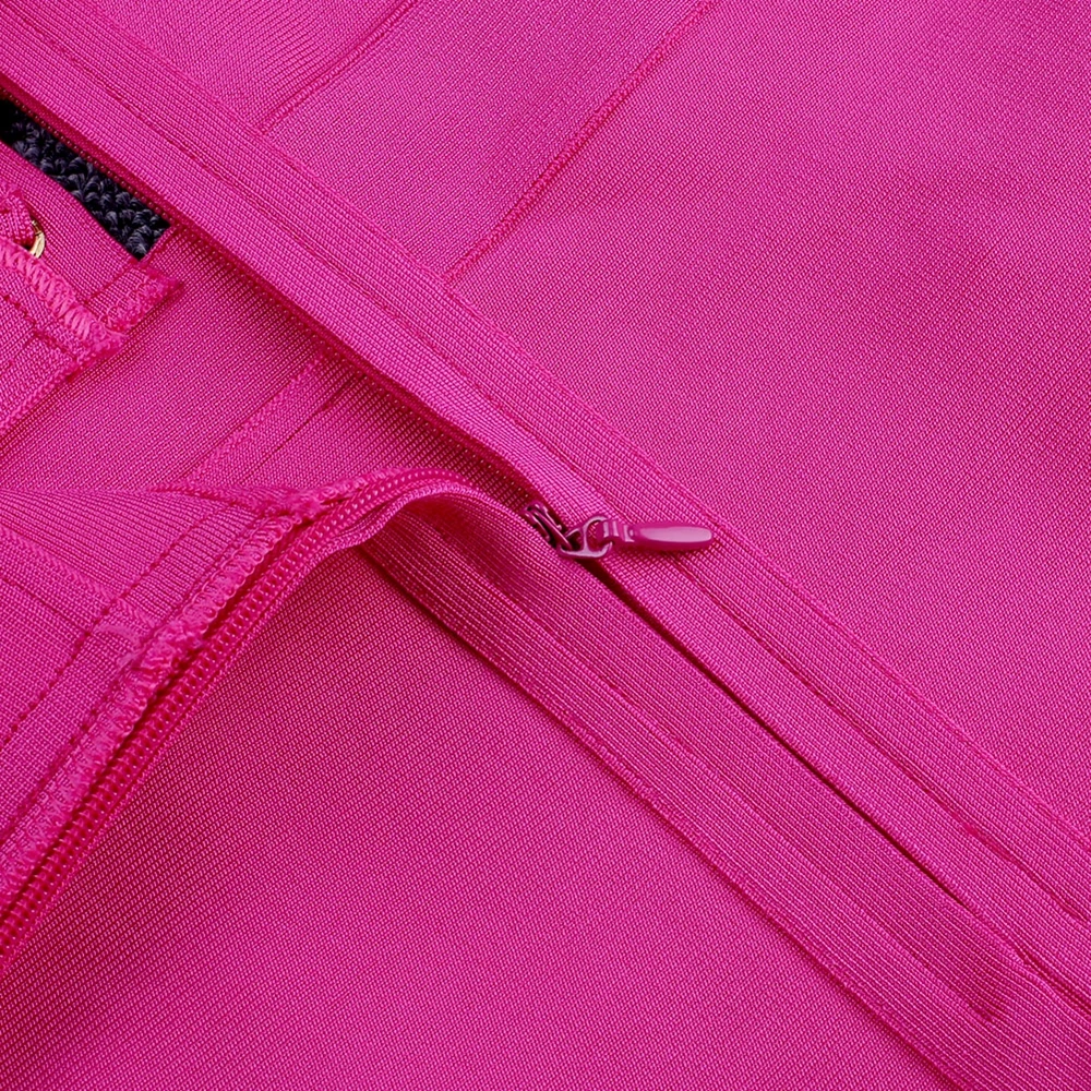 Розовый без бретелек без рукавов Мини Кружева повязку платье H0224-Pink