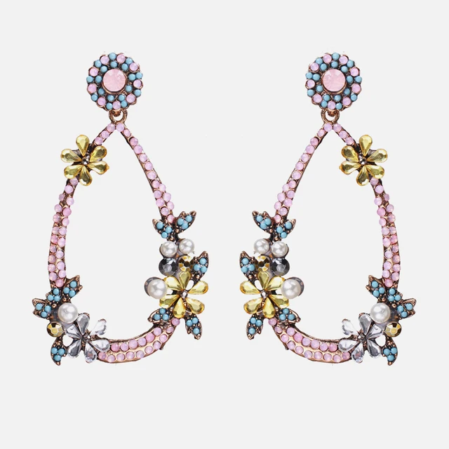 Ztech New Korea Fashion Pink Resin Beaded Drop Earrings For Women Girls ZA Wedding Jewelry 30 Designs Dangle Statement Bijoux E1653