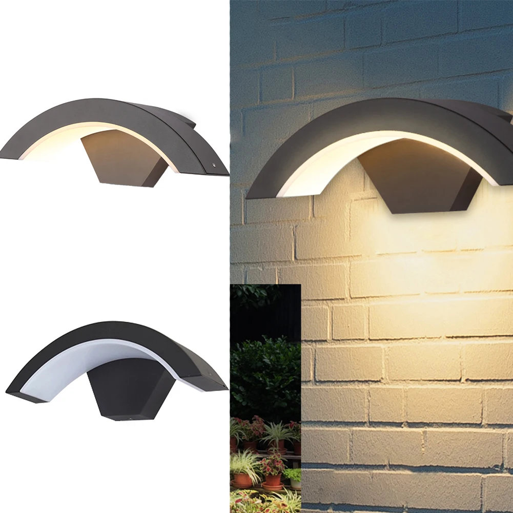 

Curve LED Indoor Lighting Wall Lamp & Outdoor Waterproof Porch Garden Wall Lamp 15W 220V For Bath Corridor Black Gold Color