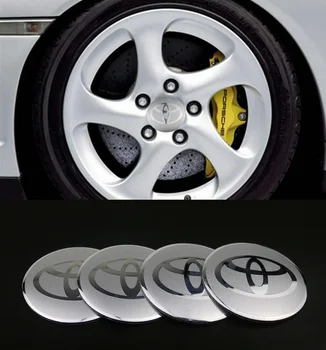 

4Pcs Car Accessories 3D Tire Wheel Center Hub Caps Sticker Decals For Toyota Corolla Rav4 Auris Camry Yaris CHR avensis