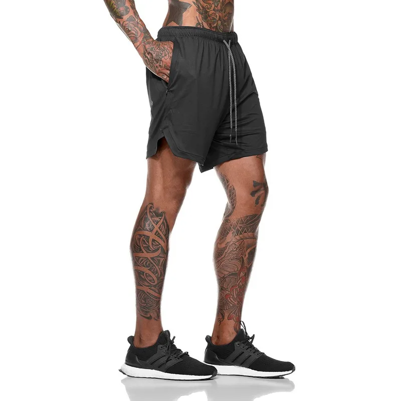 2 in 1 Sports Shorts Men's Running Shorts Mens Leggings Double-deck Quick Drying Sports Men Shorts Jogging Gym Shorts men