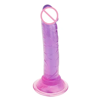

Realistic Dildos Jelly Dong Sex Toys for Women Flexible Cock with Curved Shaft Crystal Dildo Vaginal G-spot Massage for Beginner