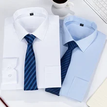 Мужская официальная деловая одежда, однотонные рубашки ярких цветов, дышащие удобные однобортные рубашки с отложным воротником высокого качества