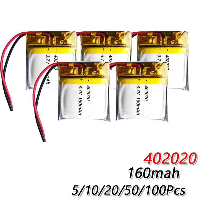 3.7v 160mAh 402020 Lithium Polymer Li-Po Rechargeable Battery For toys GPS PAD DVD DIY bluetooth headphone speaker phone | Электроника
