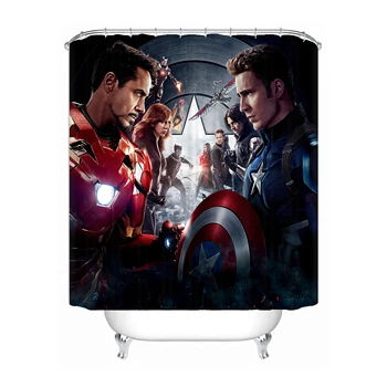 

The Avengers Captain America Hulk Iron Man Shower Curtain Custom Waterproof polyester fabric Bathroom Curtains#180421-02