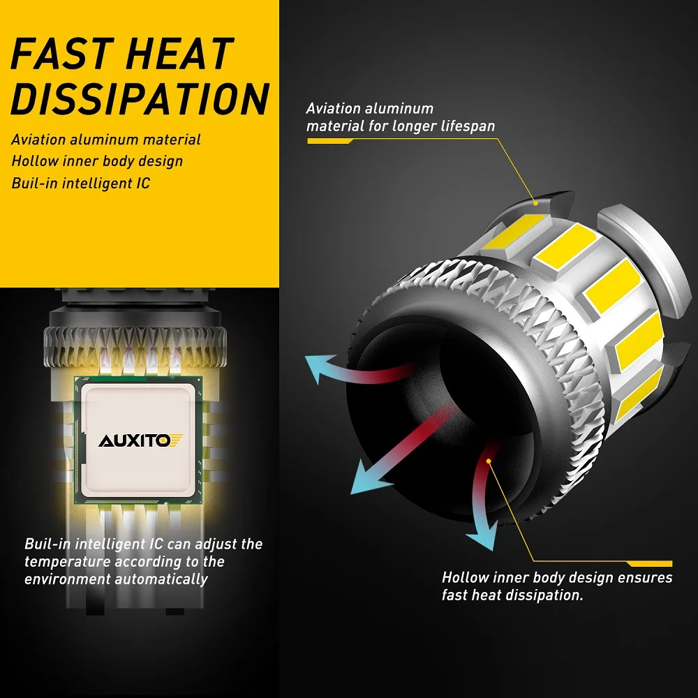 AUXITO T10 Led Canbus без ошибок W5W парковочный свет Led 194 без ошибок номерной знак свет Внутреннее освещение автомобиля 12V 6500k белый