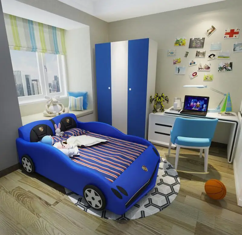 Современная детская кровать для гоночной машины большого размера