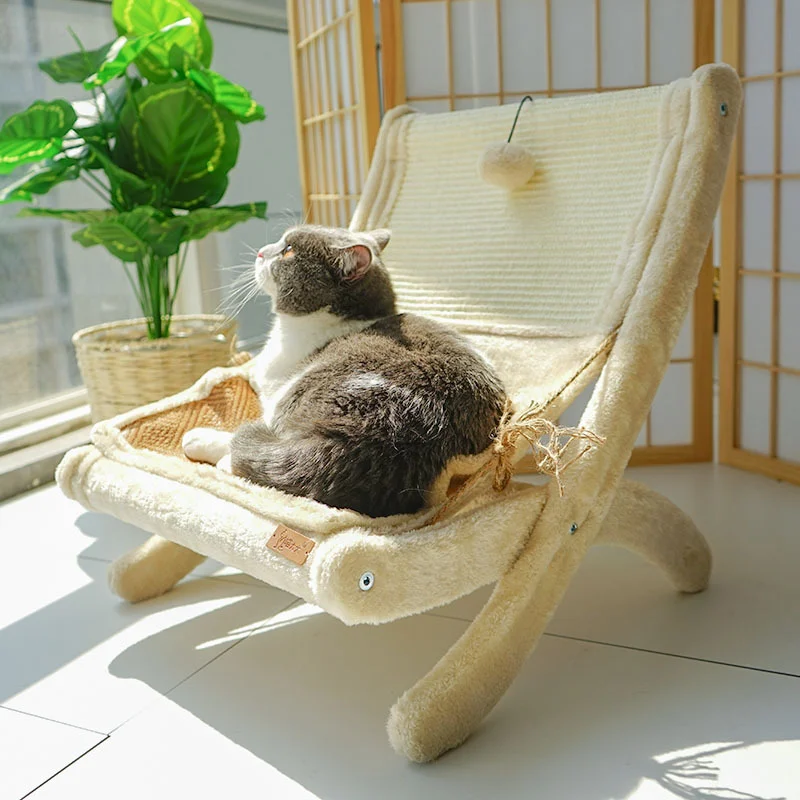 Pet Cat Lounger Bed Sofa Wood Hammock for Cat Hanging Beds Hammocks Sun