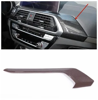 

1pcs ABS Carbon fibre Car Console Decoration Strip Cover Trim Car Stickers Styling Accessories For BMW X3 G01 X4 G02 2018 2019